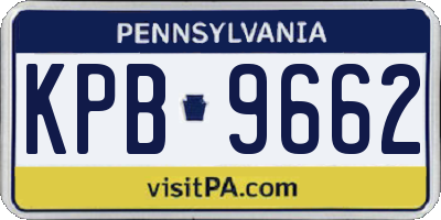 PA license plate KPB9662