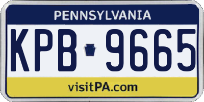 PA license plate KPB9665