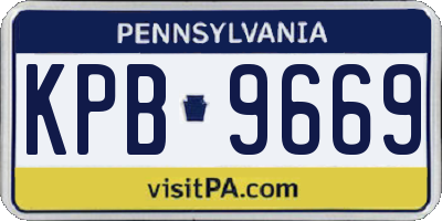 PA license plate KPB9669