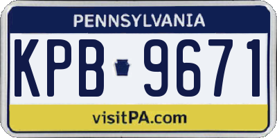 PA license plate KPB9671