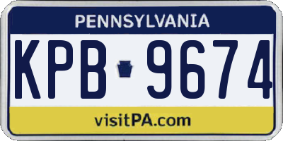 PA license plate KPB9674