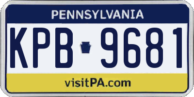PA license plate KPB9681