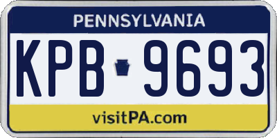 PA license plate KPB9693