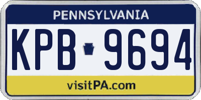 PA license plate KPB9694