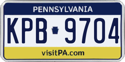 PA license plate KPB9704