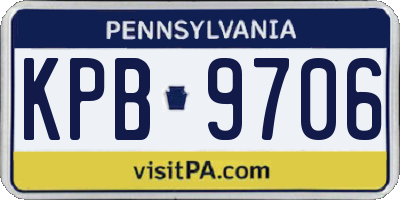 PA license plate KPB9706