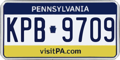 PA license plate KPB9709