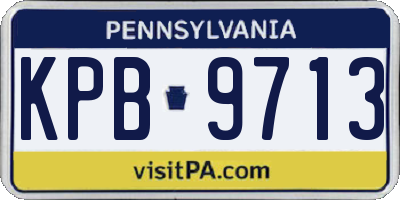 PA license plate KPB9713