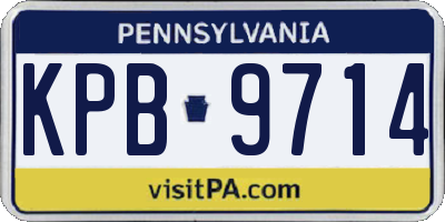 PA license plate KPB9714