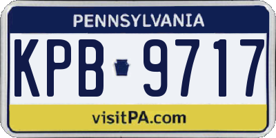 PA license plate KPB9717