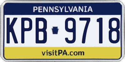 PA license plate KPB9718