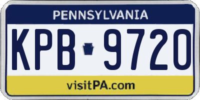 PA license plate KPB9720