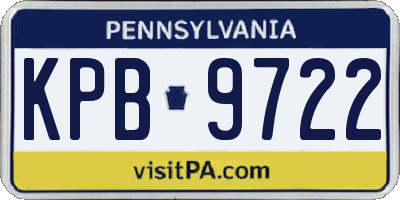 PA license plate KPB9722