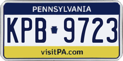 PA license plate KPB9723