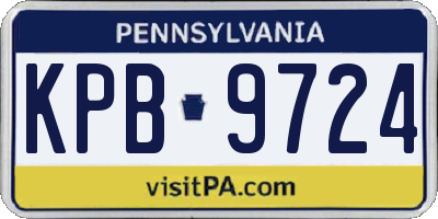 PA license plate KPB9724