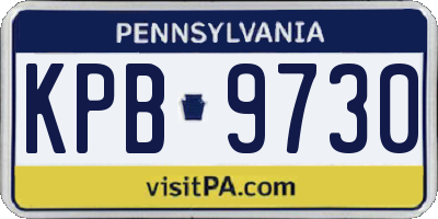 PA license plate KPB9730
