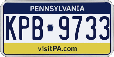 PA license plate KPB9733