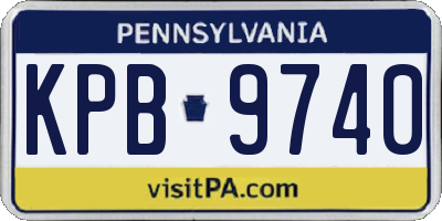 PA license plate KPB9740