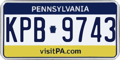 PA license plate KPB9743
