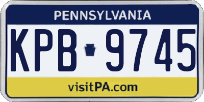 PA license plate KPB9745