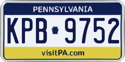PA license plate KPB9752