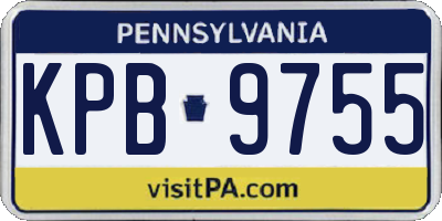 PA license plate KPB9755