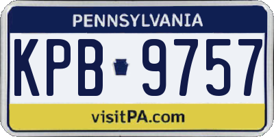 PA license plate KPB9757