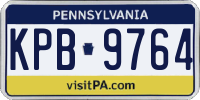 PA license plate KPB9764