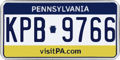 PA license plate KPB9766