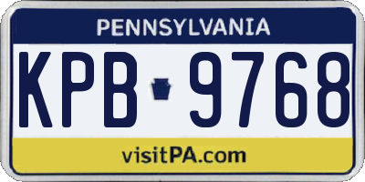PA license plate KPB9768
