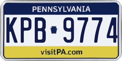 PA license plate KPB9774