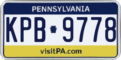 PA license plate KPB9778