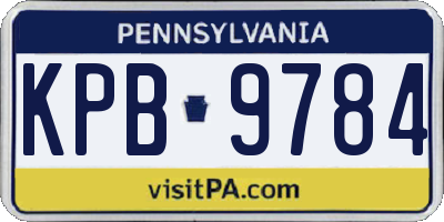 PA license plate KPB9784