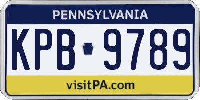 PA license plate KPB9789
