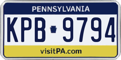PA license plate KPB9794