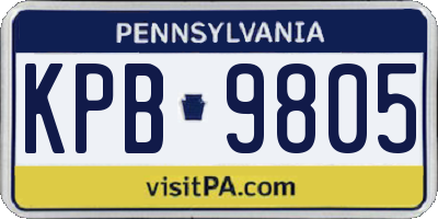 PA license plate KPB9805