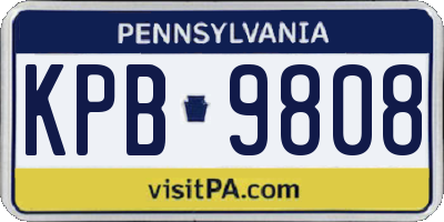 PA license plate KPB9808