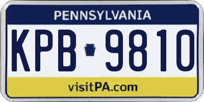 PA license plate KPB9810