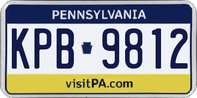 PA license plate KPB9812