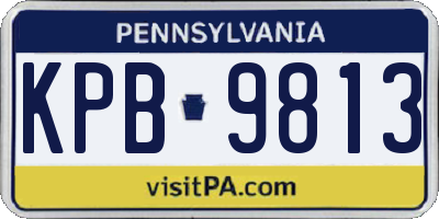 PA license plate KPB9813