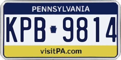 PA license plate KPB9814