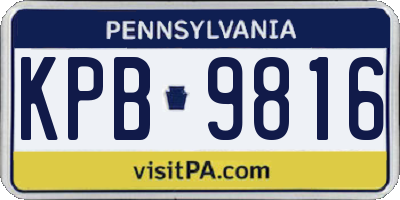 PA license plate KPB9816