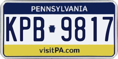 PA license plate KPB9817