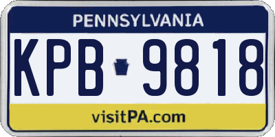 PA license plate KPB9818