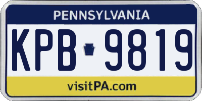 PA license plate KPB9819