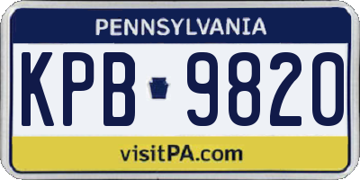 PA license plate KPB9820
