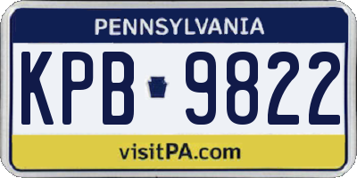 PA license plate KPB9822