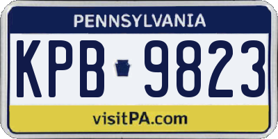 PA license plate KPB9823