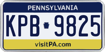 PA license plate KPB9825