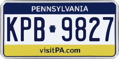 PA license plate KPB9827